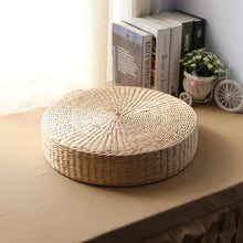 Load image into Gallery viewer, Japanese Straw Pouf Seat Mat Meditation Home Decor Cushion Buckwheat Floor Yoga Seat
