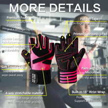 Load image into Gallery viewer, Workout Gloves with Wrist Wrap Support,
