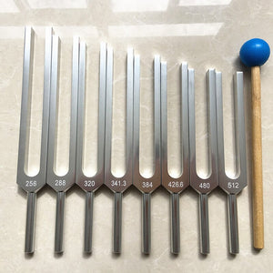 8pcs Tuning Forks Set Healing Chakra Steel Aluminum Tuning Fork