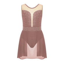 Load image into Gallery viewer, Children Mesh Skating Skirted Bodysuit
