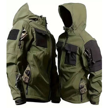 Load image into Gallery viewer, Men&#39;s Winter Autumn SoftShell Fleece Waterproof Jackets Cargo Hood Coats Fishing Hiking
