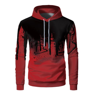 2024 Spring and Autumn New Men's Inkjet Printed Hoodie and Pants
