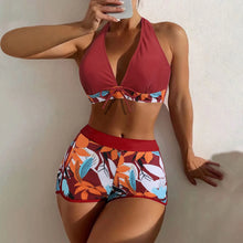 Load image into Gallery viewer, Shorts Bikinis Set  High Waist Swimsuit Women Swimwear
