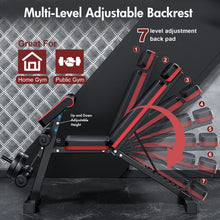 Load image into Gallery viewer, Adjustable Weight Bench 7-Level Foldable with Extended Headrest
