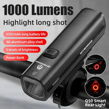 Load image into Gallery viewer, OFFBONDAGE Bicycle Light 1000Lumen Bike Headlight Power Bank Flashlight Handlebar
