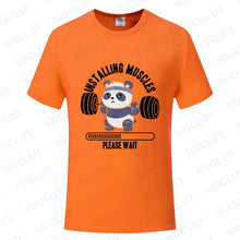 Load image into Gallery viewer, Funny Panda Gym Print T-Shirt Summer Tees for Men Women
