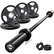 Load image into Gallery viewer, RitFit Barbell Weight Set - 4/6FT Olympic Barbell with Weight Plates
