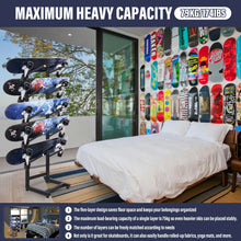 Load image into Gallery viewer, Single/Double Sided Skateboard Rack, 5-Tier Metal Skate Board Organizer
