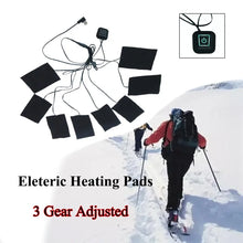 Load image into Gallery viewer, USB Charging Clothing Heating Pad 45℃-65℃ Vest Heater Winter Warm Camping Hiking Ski
