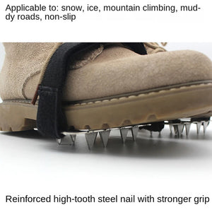 10/26Teeth Ice Gripper Spike for Shoes Winter Outdoor Anti-Slip Hiking Mountain Climbing
