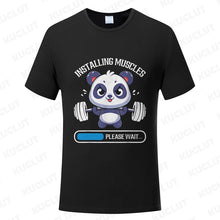 Load image into Gallery viewer, Funny Panda Gym Print T-Shirt Summer Tees for Men Women
