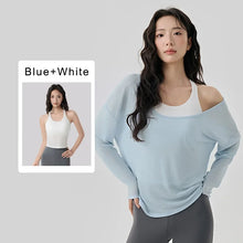 Load image into Gallery viewer, Autumn Winter Women's High-end Sense Layered Two-piece Set Breathable Pilates with Chest Pad
