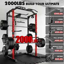 Load image into Gallery viewer, C1-V4 Power Cage, 2000LBS Squat Rack with LAT Pulldown, Multi-Function
