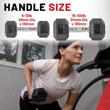 Load image into Gallery viewer, Hex Rubber Dumbbell 5lb Durable Weight Training Fitness Equipment
