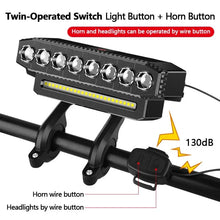Load image into Gallery viewer, 5/8 LED Bicycle Front Light USB Rechargeable 130dB Cycling Bike Horn
