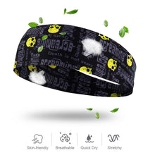 Load image into Gallery viewer, Gothic Skull Headband Sweat Bandage Sport Head Hair Band Workout Tennis Fitness Jog Basketball
