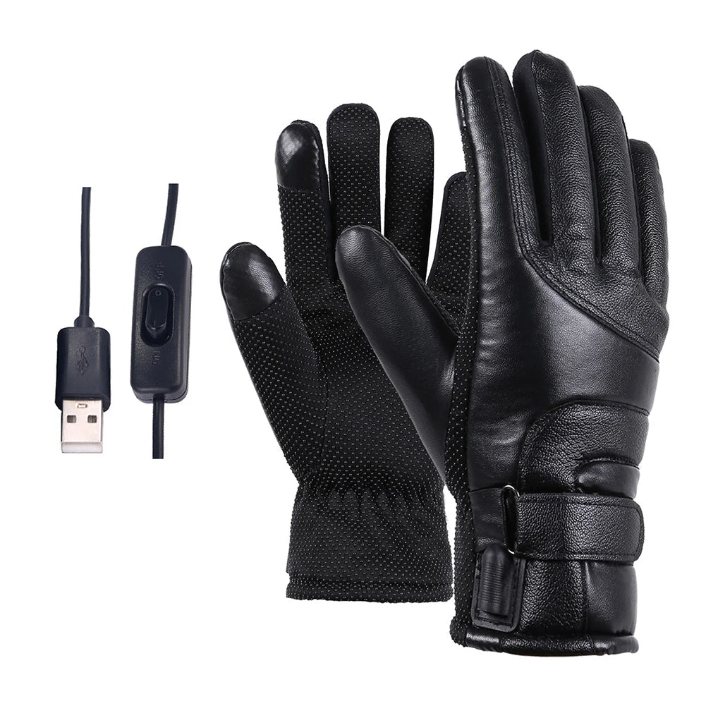 Electric Heating Gloves Men Women USB plug-in Electric Heated Gloves Winter Skiing