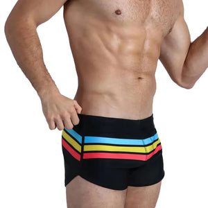 Mens Swimsuit Swim Trunks Strip Swimwear