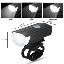 Load image into Gallery viewer, USB Rechargeable Bike Light Set Front Light with Taillight
