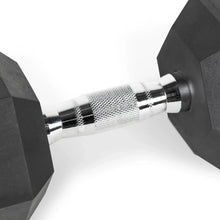 Load image into Gallery viewer, 50 lb Rubber Hex Dumbbell Weight Set
