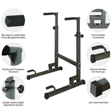 Load image into Gallery viewer, Power Tower Dip Station Adjustable Height Heavy Duty Multi-Function
