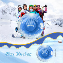 Load image into Gallery viewer, Adult Inflatable Snow Tube, Thickened Heavy-Duty Hard-Bottom Snow Sled with Handles
