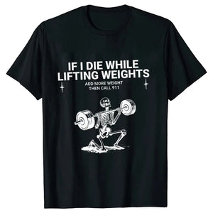 Gym Workout T-shirts for Men Clothing Funny Weightlifting Tshirts