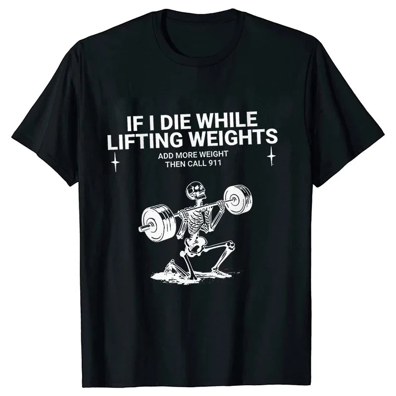 Gym Workout T-shirts for Men Clothing Funny Weightlifting Tshirts