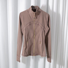 Load image into Gallery viewer, LULU FLORA Gold zipper jacket yoga stand collar, slim-fitting, quick-dry, breathable for sports and running
