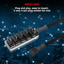 Load image into Gallery viewer, 20-1PCS 40cm 1 to 5 4Pin PWM Hub Fan 4PIN/3PIN CPU Cooling Fan
