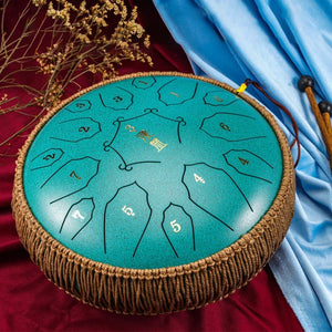 12 Inch 15 Note Tongue Drum D Key Ethereal Drum Beginner Hand Pan Drums Yoga Meditation