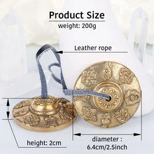 Load image into Gallery viewer, Tibetan Tingsha Cymbals 2pcs, Meditation Sanskrit Brass Chime Bells
