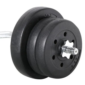 Renwick 55lb Barbell Dumbbell Weightlifting Set Black