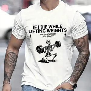 Gym Workout T-shirts for Men Clothing Funny Weightlifting Tshirts