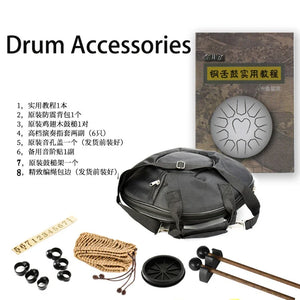 12 Inch 15 Note Tongue Drum D Key Ethereal Drum Beginner Hand Pan Drums Yoga Meditation