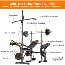 Load image into Gallery viewer, 600lbs 6 in 1 Adjustable  Weight Bench Set with Leg Extension and Leg Curl MultiFunction
