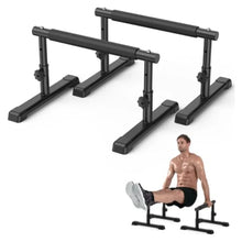 Load image into Gallery viewer, Adjustable Parallettes Bars 7.5 and 10.6 High Push Up Bars for Handstands
