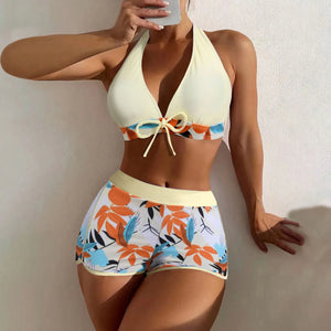 Shorts Bikinis Set  High Waist Swimsuit Women Swimwear