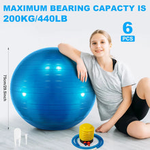 Load image into Gallery viewer, 6 Pcs Yoga Ball Exercise Ball PVC Stability Balance
