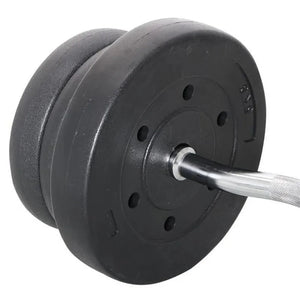 Renwick 55lb Barbell Dumbbell Weightlifting Set Black