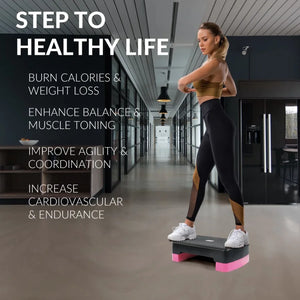 Adjustable Workout Aerobic Stepper Step Platform