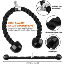 Load image into Gallery viewer, Tricep Rope Push Pull Down Cord for Bodybuilding Exercise
