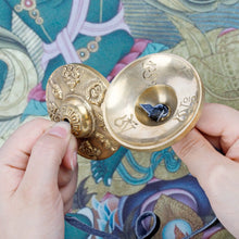 Load image into Gallery viewer, Tibetan Tingsha Cymbals 2pcs, Meditation Sanskrit Brass Chime Bells
