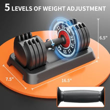 Load image into Gallery viewer, 25/55 lbs Pair Adjustable Dumbbell Fast Adjust Dumbbell Weight for Exercises
