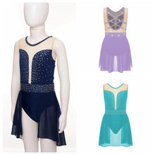 Load image into Gallery viewer, Children Mesh Skating Skirted Bodysuit
