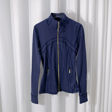 Load image into Gallery viewer, LULU FLORA Gold zipper jacket yoga stand collar, slim-fitting, quick-dry, breathable for sports and running
