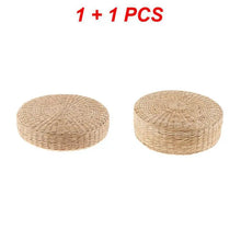 Load image into Gallery viewer, Japanese Straw Pouf Seat Mat Meditation Home Decor Cushion Buckwheat Floor Yoga Seat
