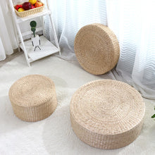Load image into Gallery viewer, Japanese Straw Pouf Seat Mat Meditation Home Decor Cushion Buckwheat Floor Yoga Seat
