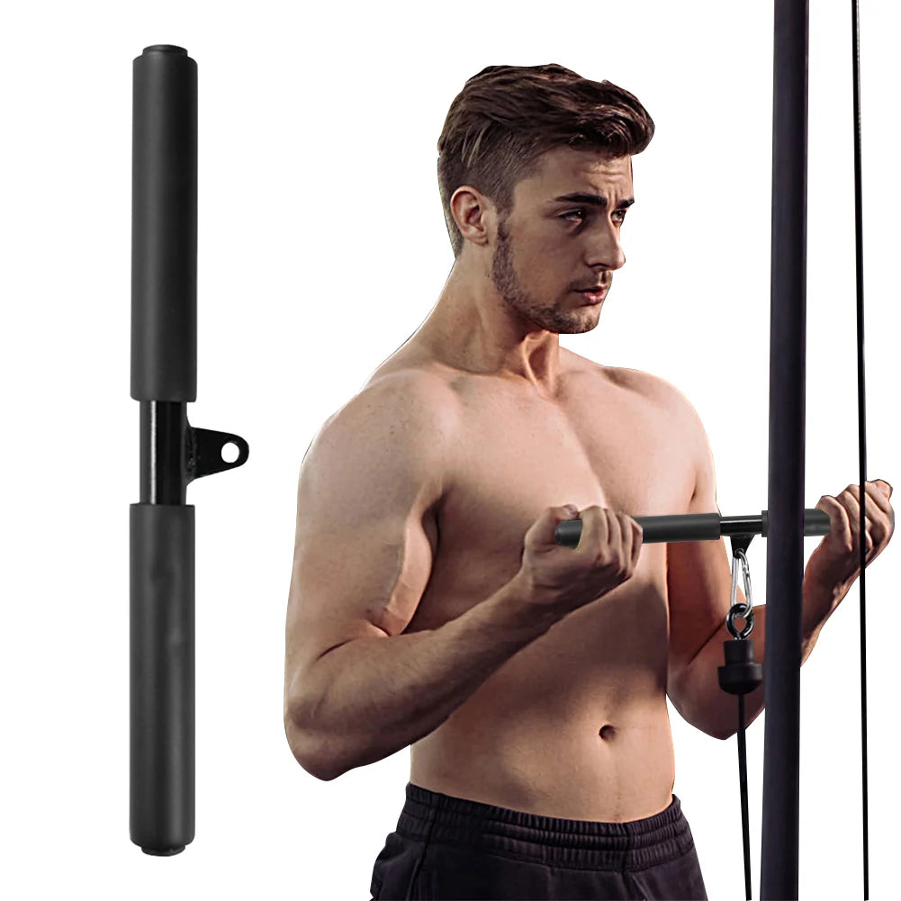 Back Lever Exercise Handles with Non-Slip Grip Muscle Pulling Bar LAT Pull Down Straight Rotating Bar