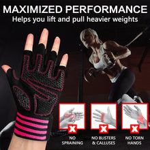 Load image into Gallery viewer, Workout Gloves with Wrist Wrap Support,
